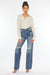 ULTRA HIGH RISE DISTRESSED NINETIES FLARE- Online Exclusive