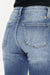 High Rise Hem Detail Slim Straight Jeans