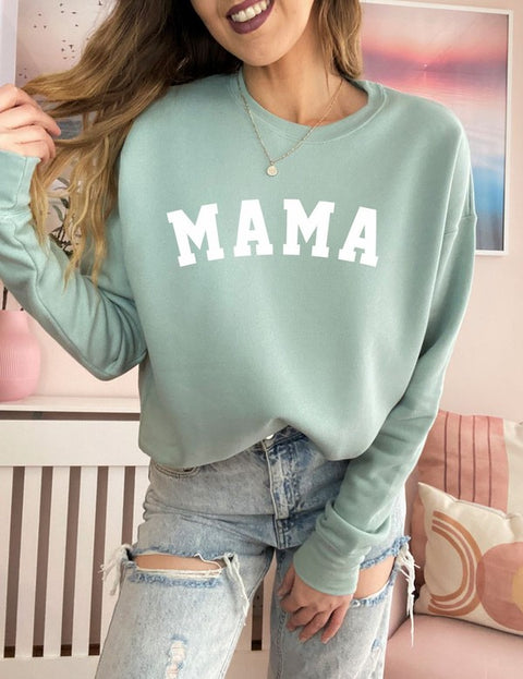 Varsity Font MAMA Premium Bella Canvas Crew- Online Exclusive