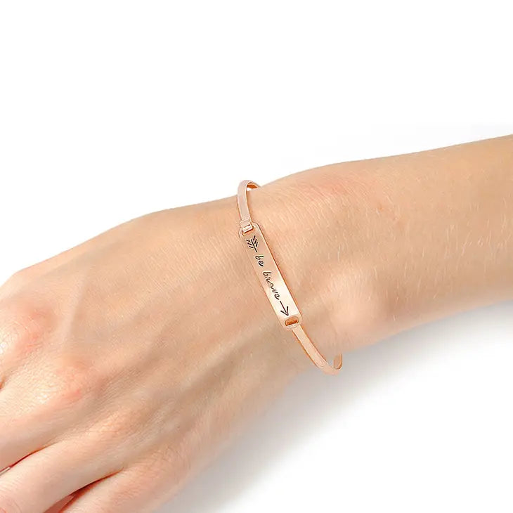Be Brave Gold Hook Bracelet