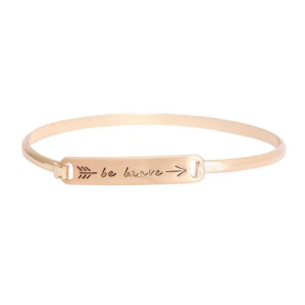 Be Brave Gold Hook Bracelet