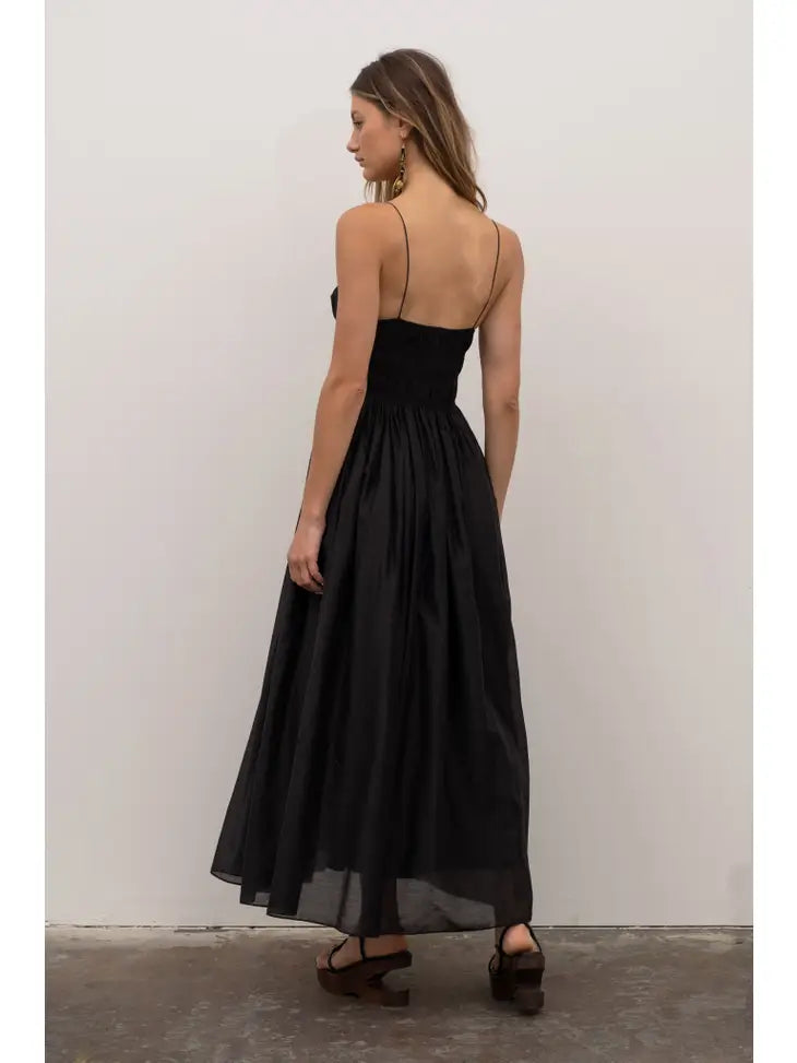 V Neck Sleeveless Midi Dress