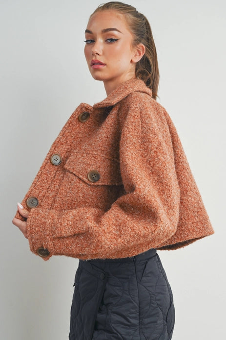 Rust Cropped Shacket