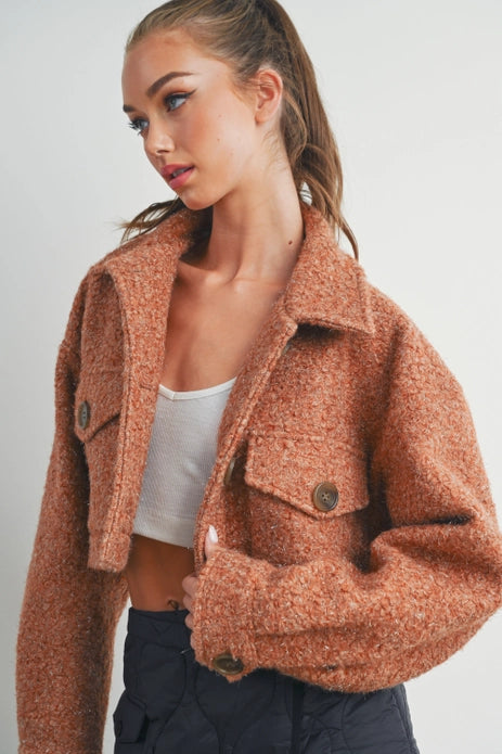 Rust Cropped Shacket