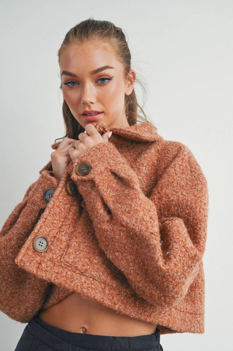 Rust Cropped Shacket