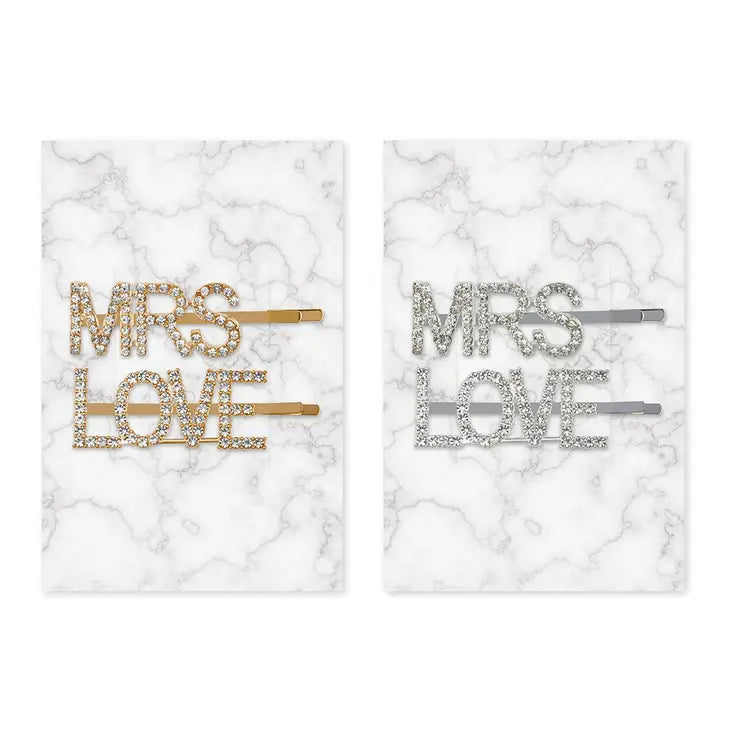 Rhinestone Mrs. Hair Clip- Silver