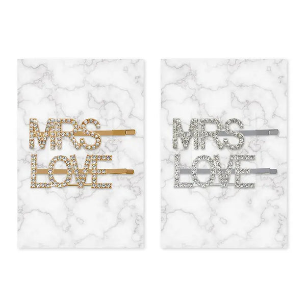 Rhinestone Mrs. Hair Clip- Silver