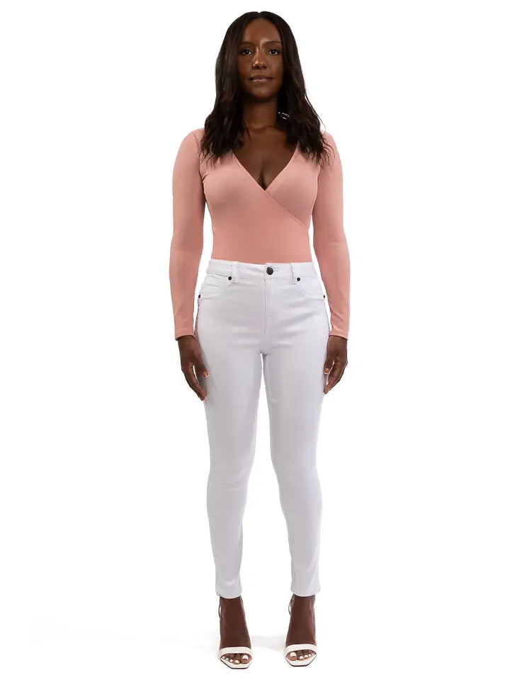 28" Butter High-rise Ankle Skinny In White