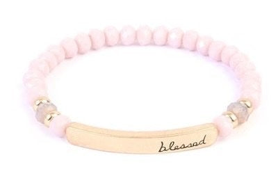 Blessed 6MM Glass Stretch Bracelet