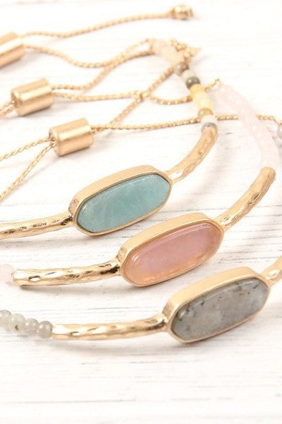 Natural Stone Sliding Clasp Bracelet