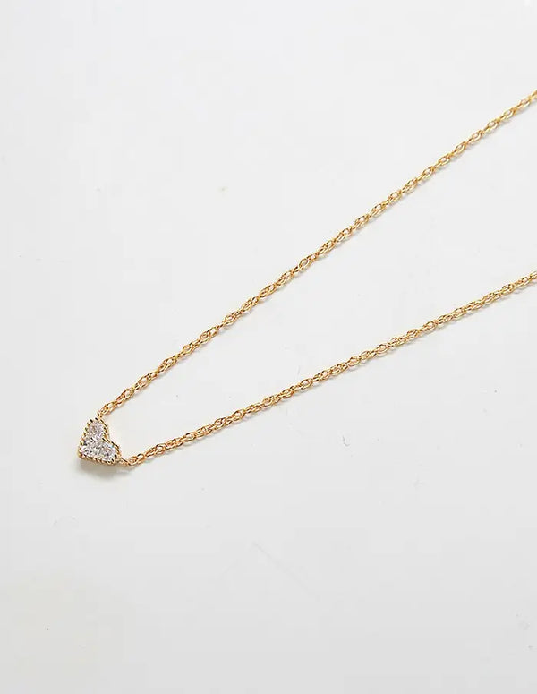 Gold Pave Heart Necklace