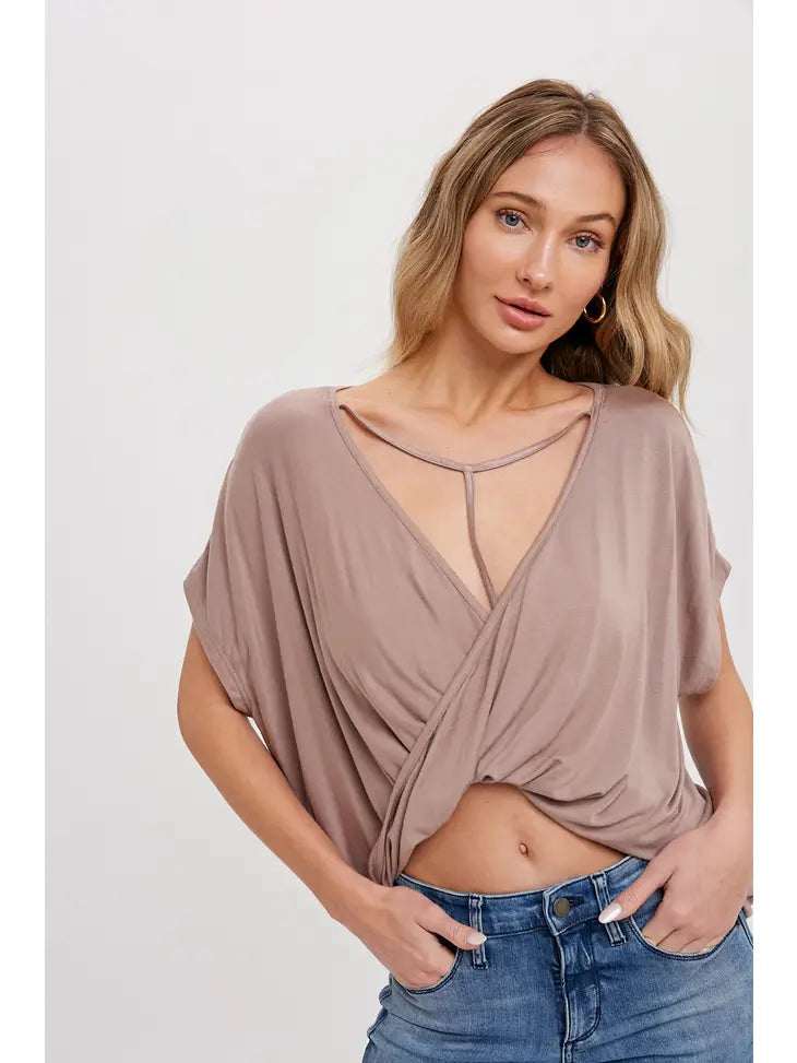 Twisted Back With T-Strap Jersey Top