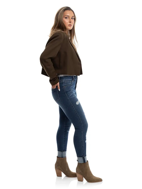 27" High Rise Cuffed Skinny In Sienna