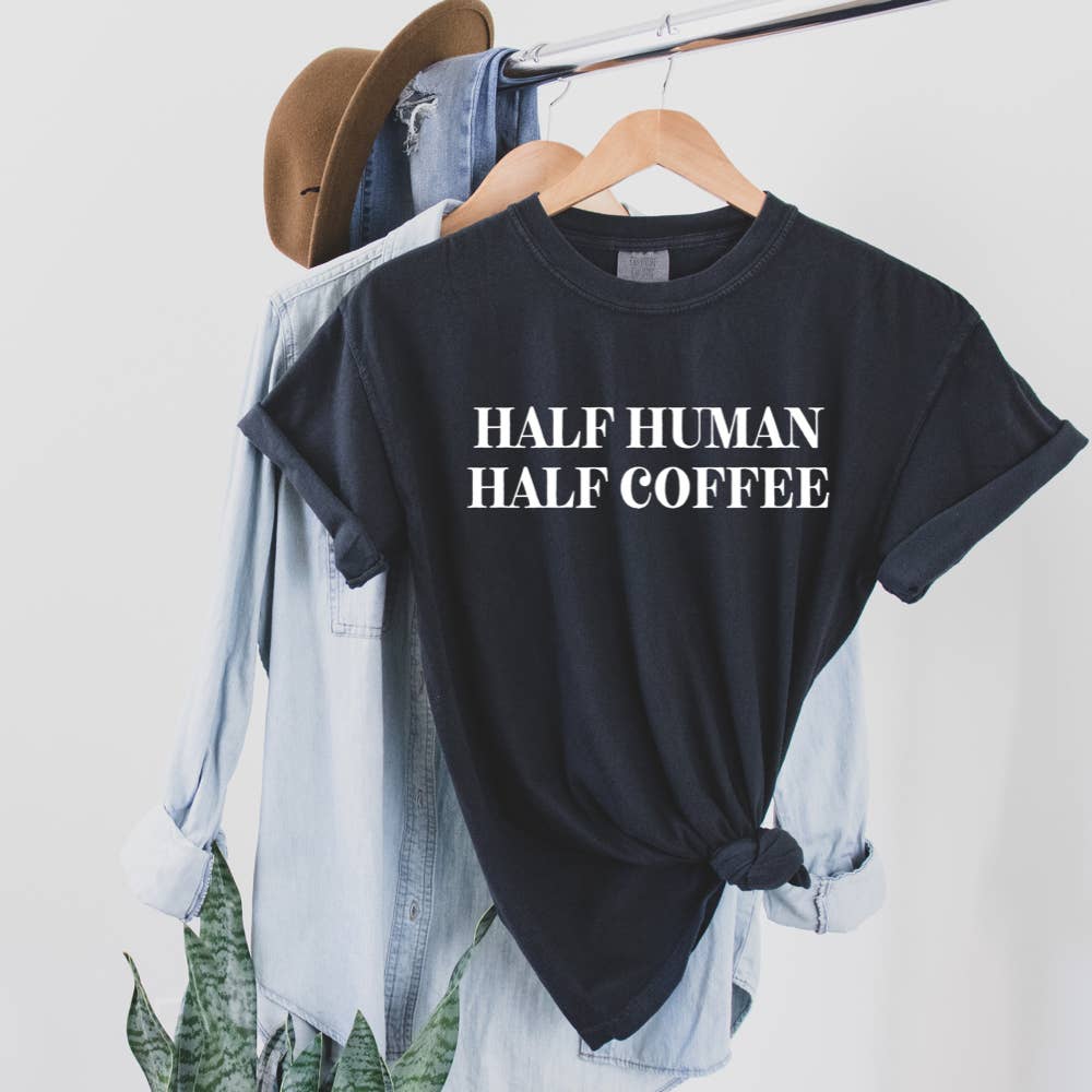 HALF HUMAN HALF COFFEE GRAPHIC TEE