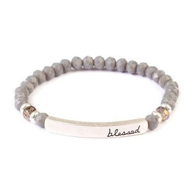 Blessed 6MM Glass Stretch Bracelet