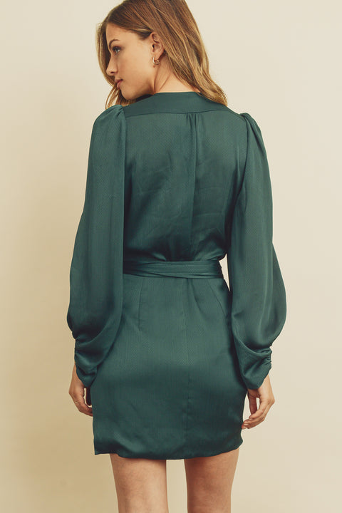 Pin Dot Wrap Mini Dress