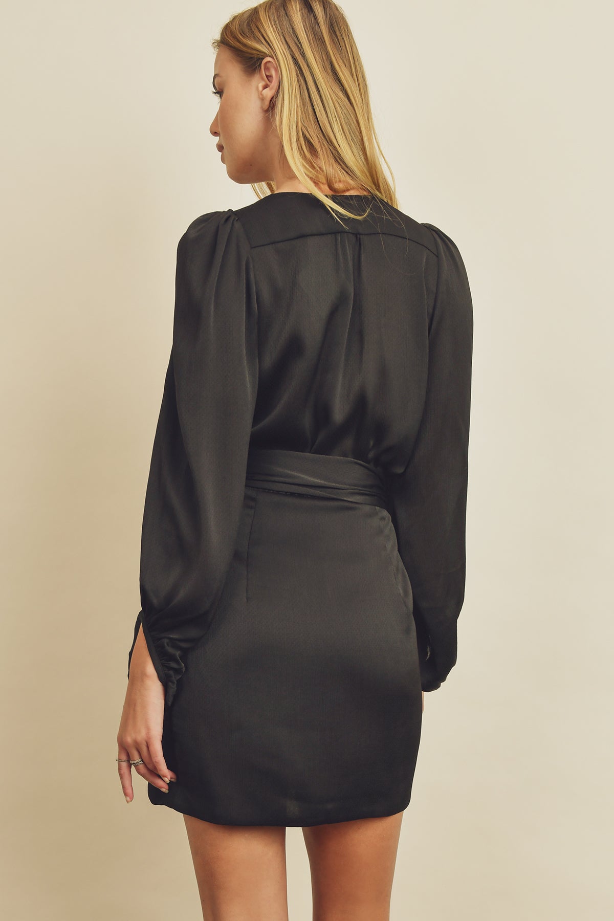 Pin Dot Wrap Mini Dress
