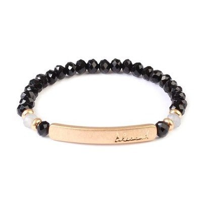 Blessed 6MM Glass Stretch Bracelet