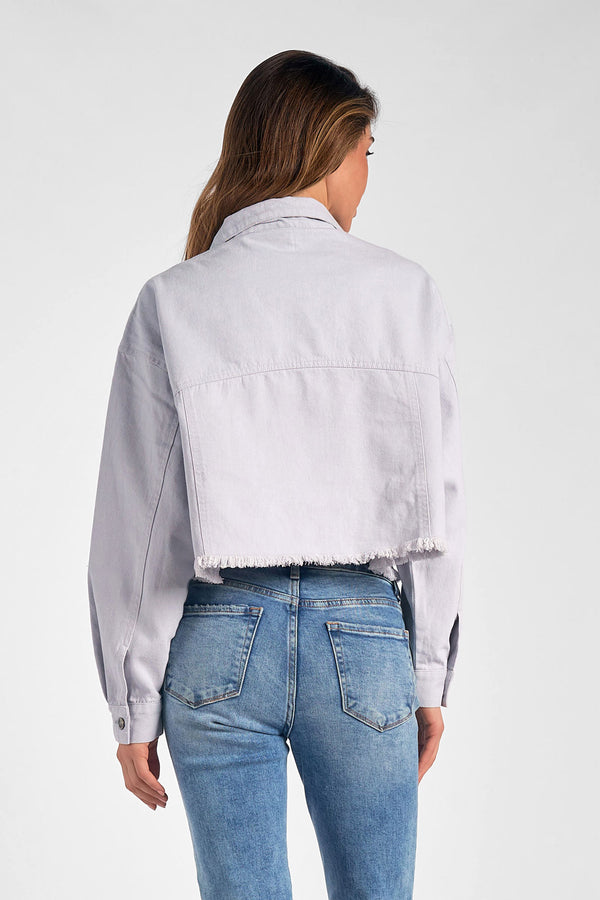 Lilac Denim Cropped Jacket