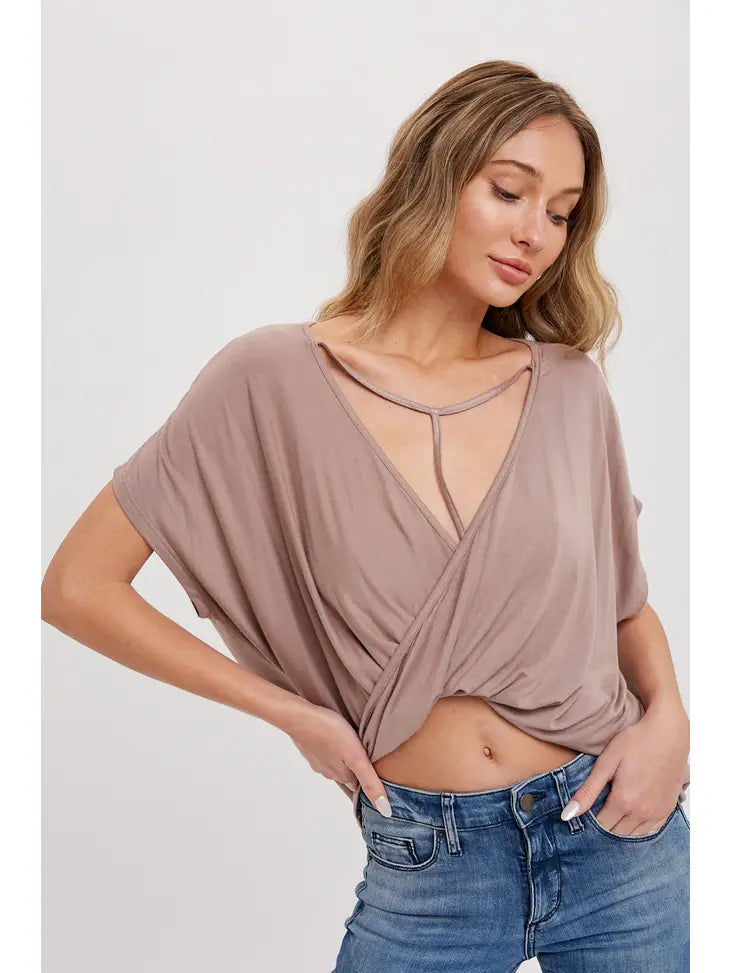 Twisted Back With T-Strap Jersey Top