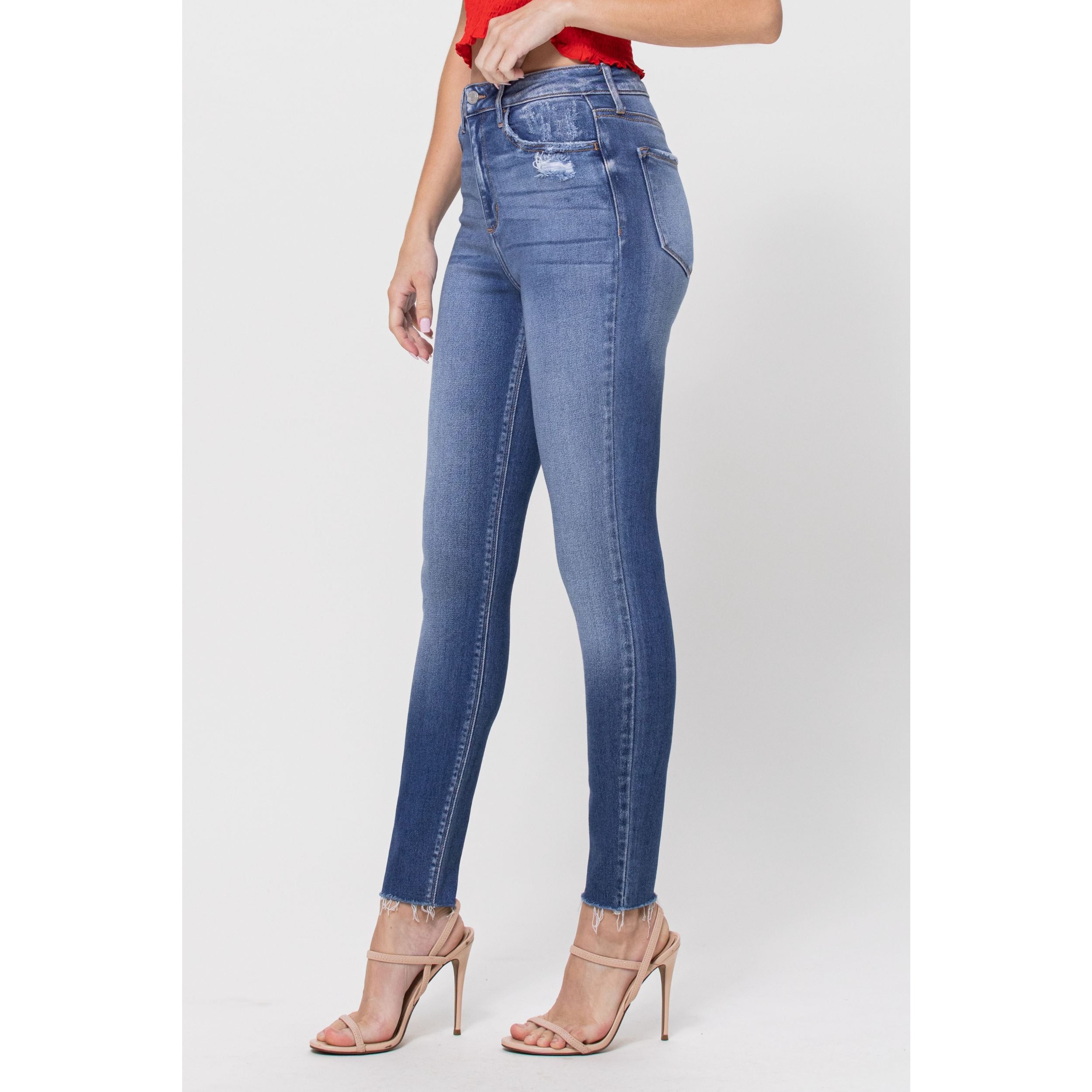High Rise Ankle Skinny Jeans
