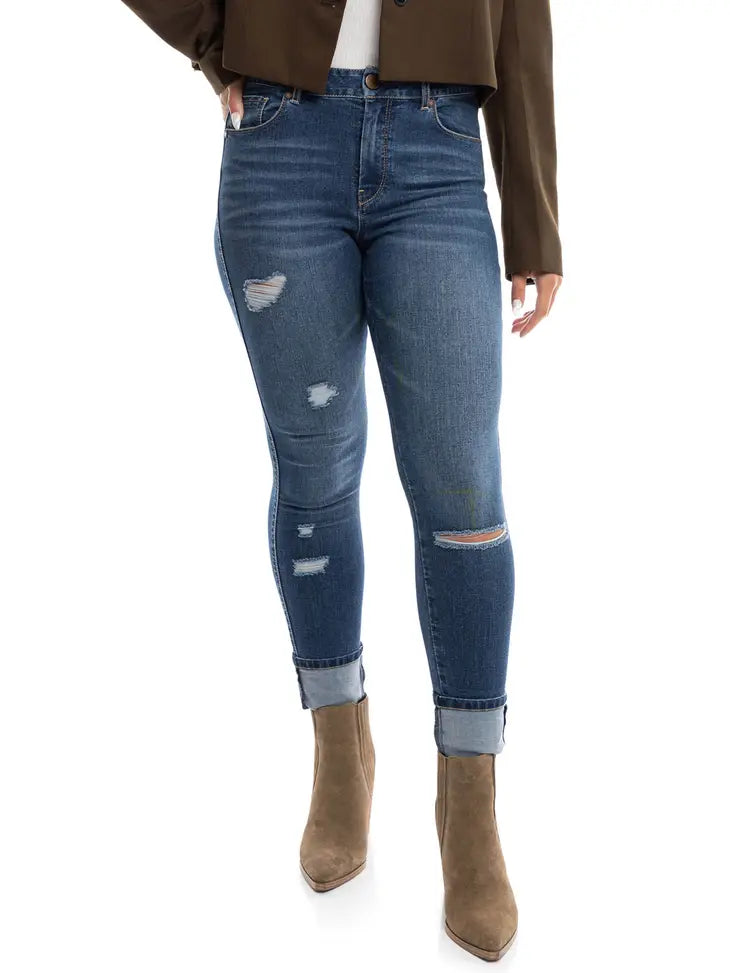 27" High Rise Cuffed Skinny In Sienna
