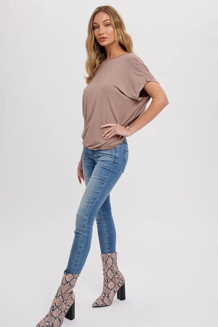 Twisted Back With T-Strap Jersey Top