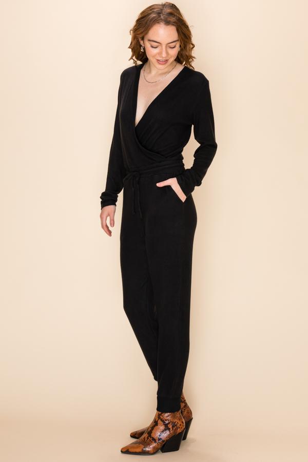 Front Drawstring Waist Jumpsuit