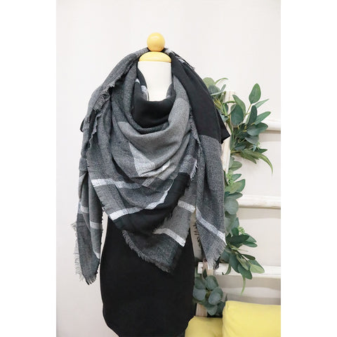 Plaid Oversized Blanket Scarf