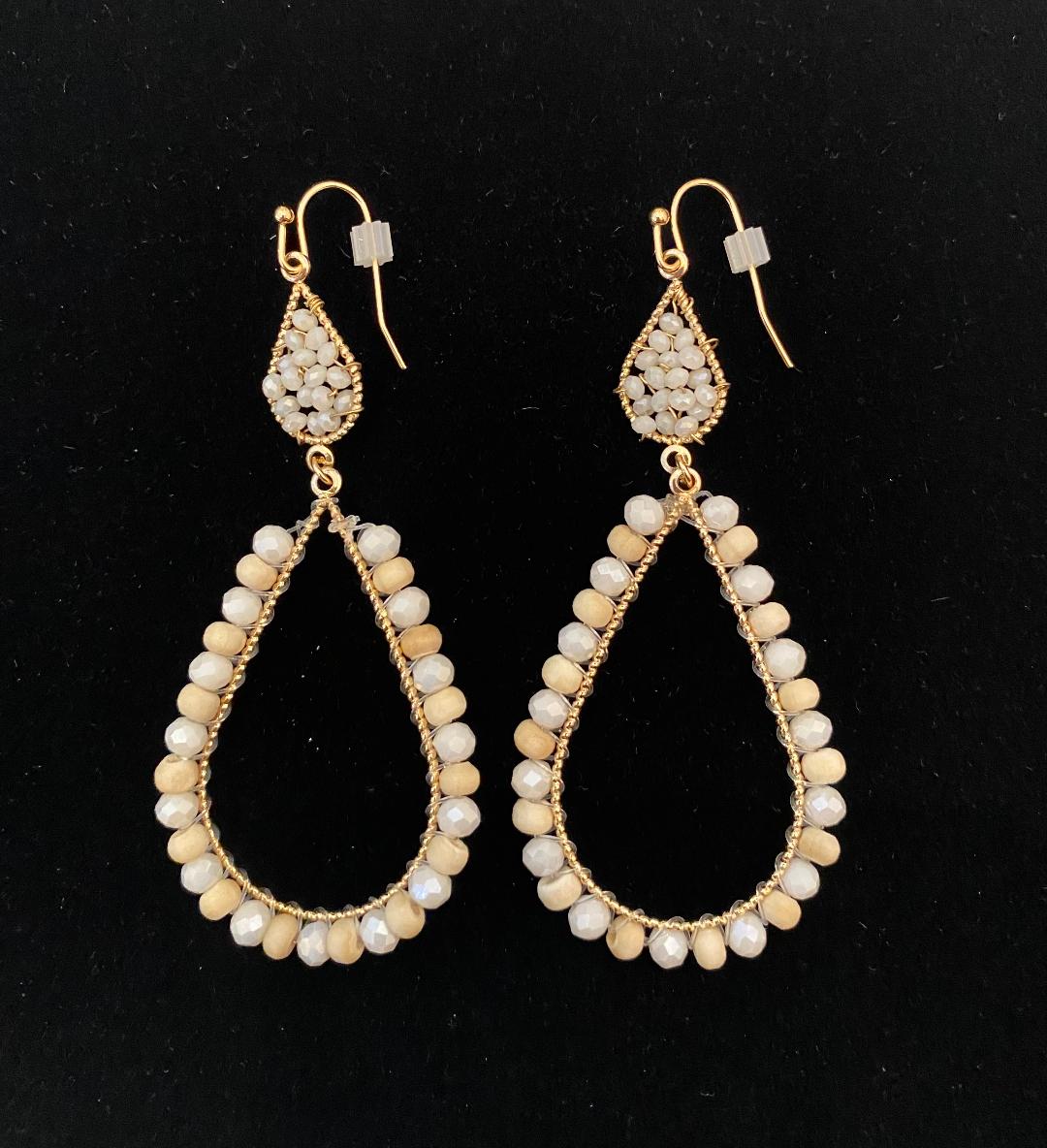 Beaded Tear Drop Earrings